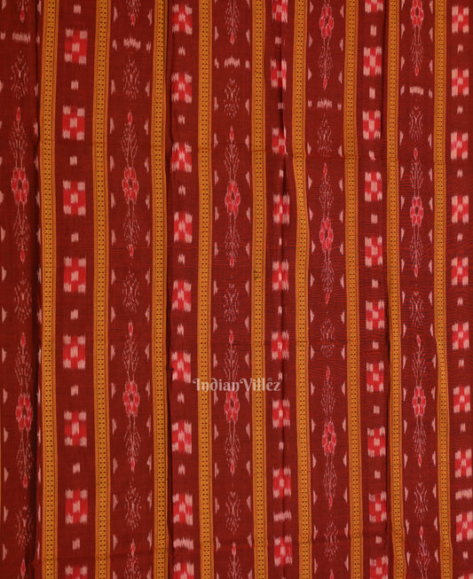  Red Pure Cotton Sambalpuri Dress Material & Dupatta 