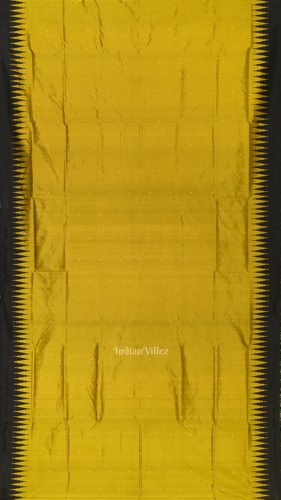 Golden Yellow Black Bomkai Sambalpuri Silk Saree