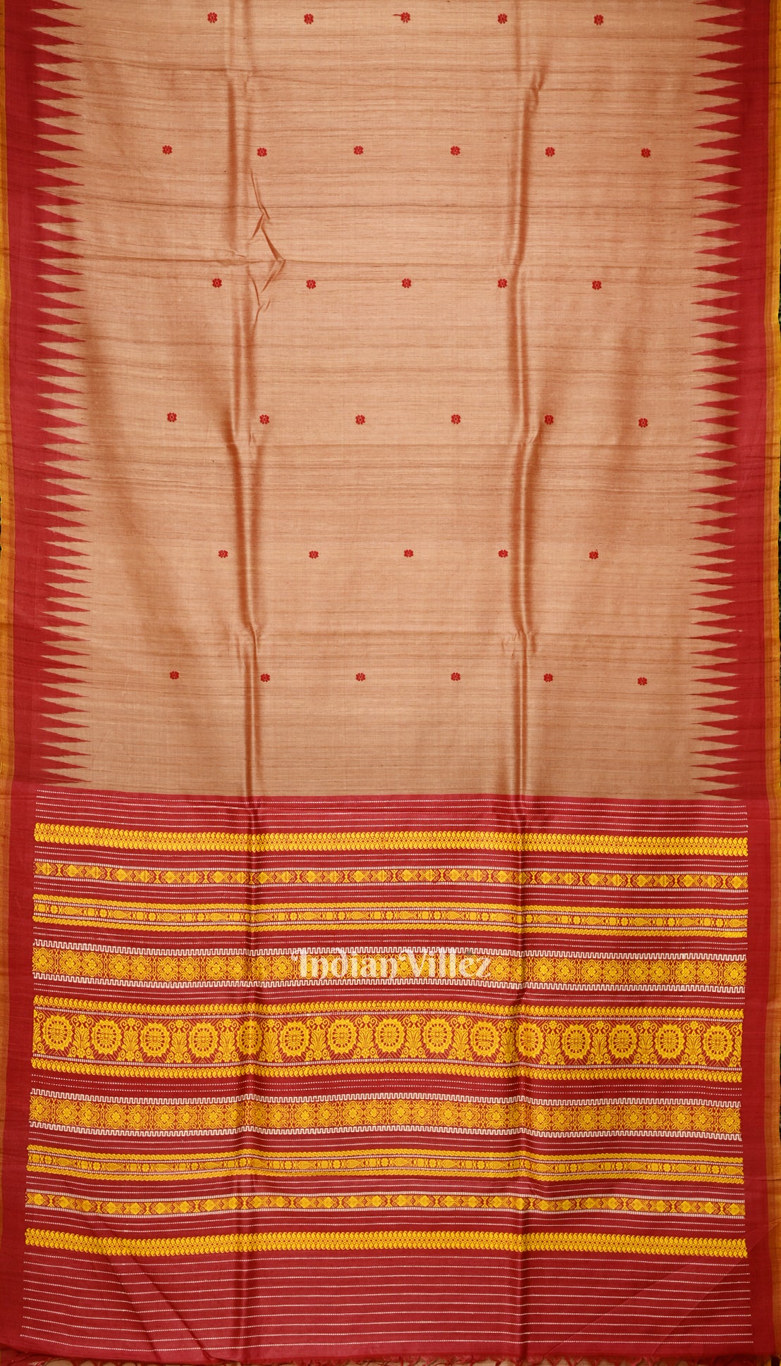 Golden Pink Gopalpur Tussar Silk Saree