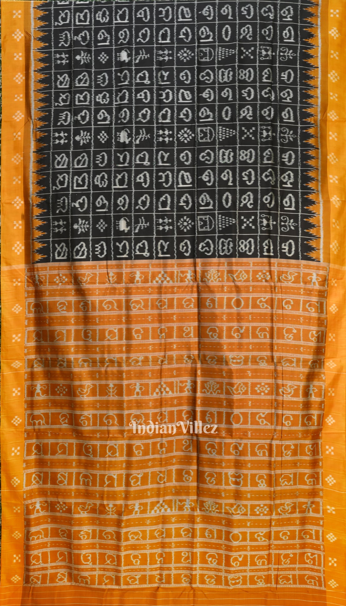 Black Odia Barnamala With Pasapali Border Contemporary Silk Saree