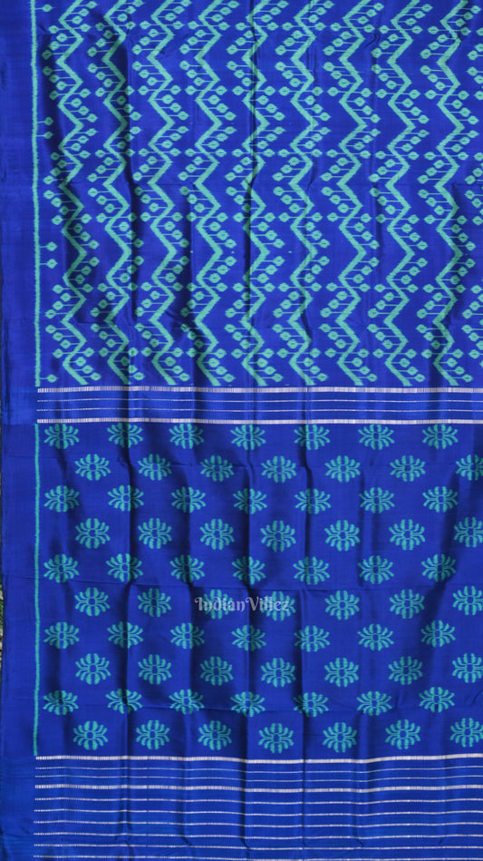 Royal Blue Waves Design Contemporary Designer Saree