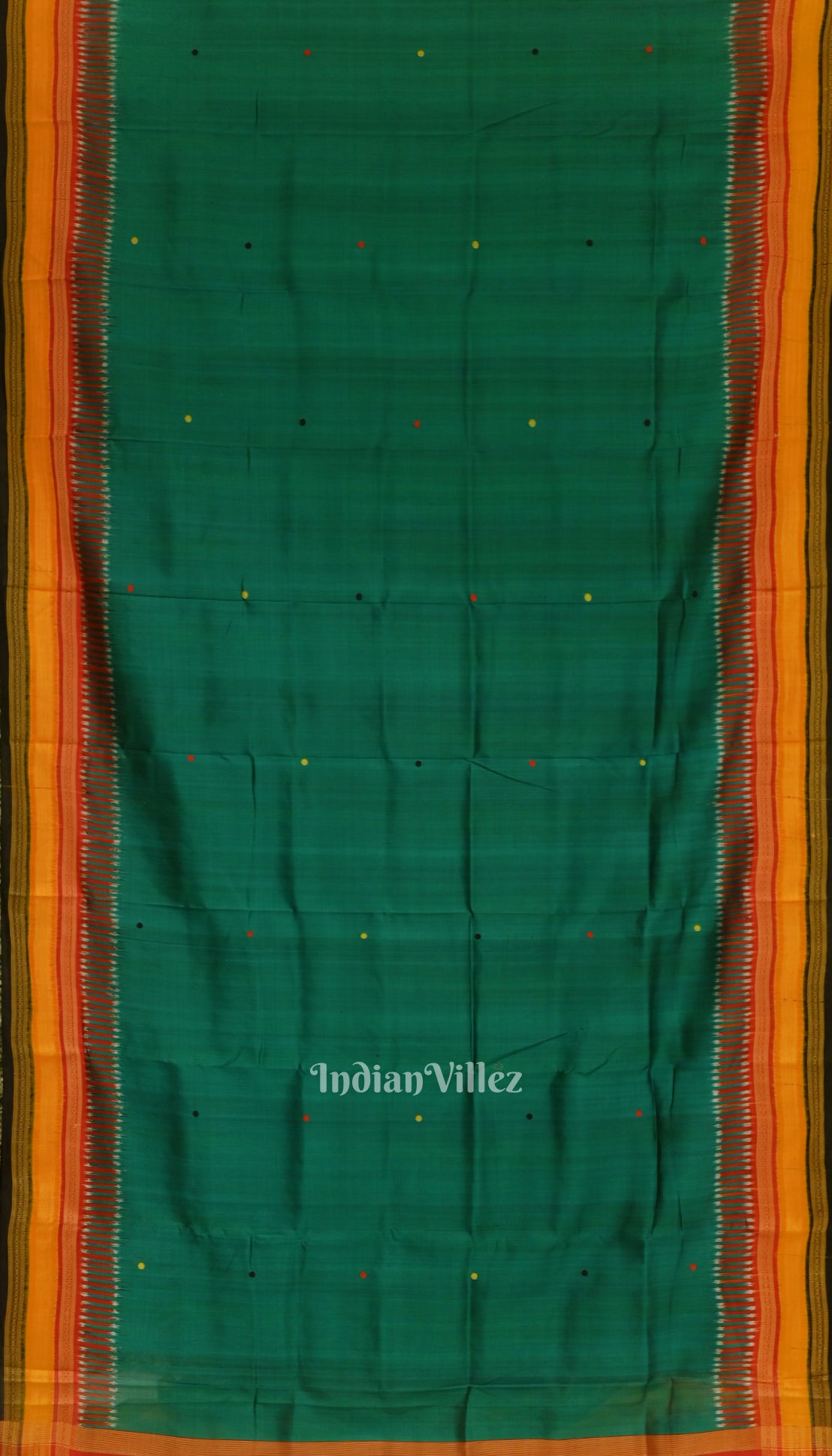 Green Red Kathiphera Odisha Ikat Khandua Silk Saree