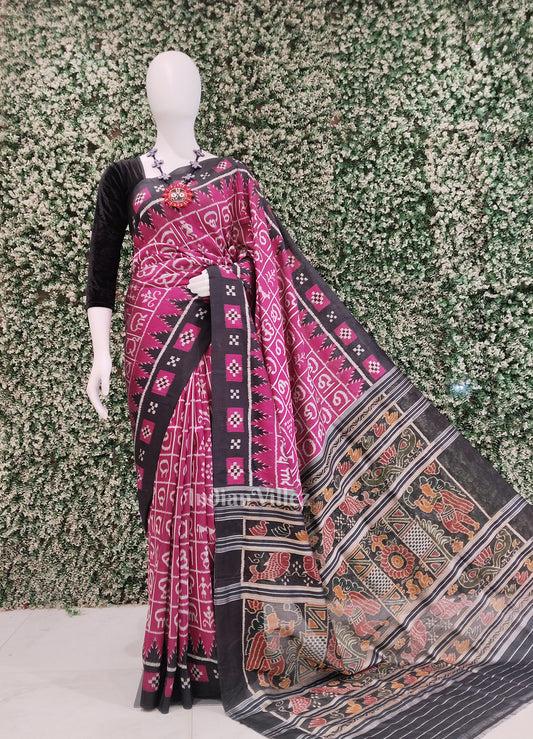 Purple Odia Barnamala Contemporary Silk Saree