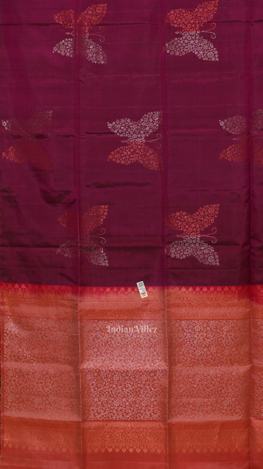 Magenta Pink Pure Kanjivaram Soft Silk Saree 