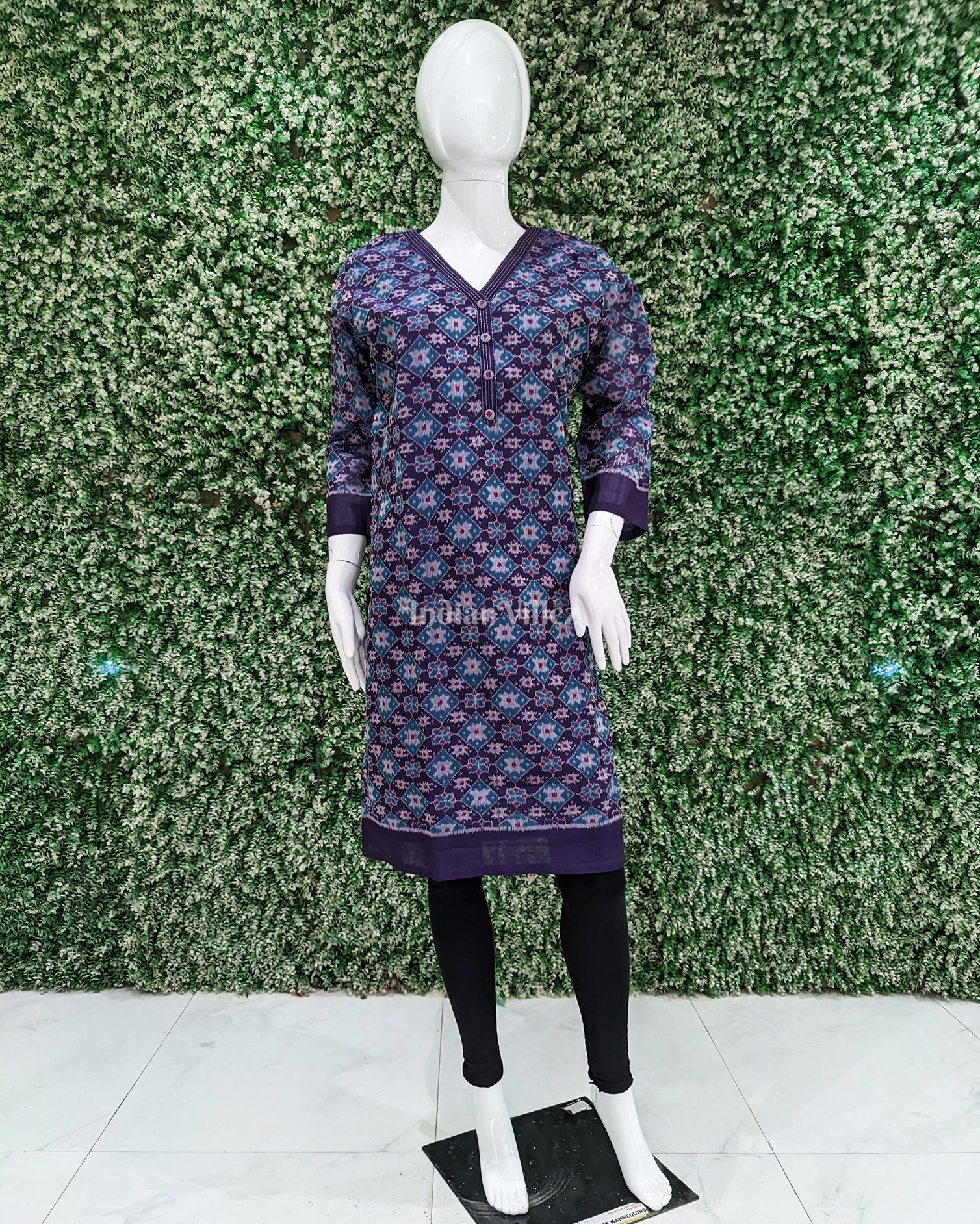 Purple Odisha Ikat Designer Cotton Kurti for Women