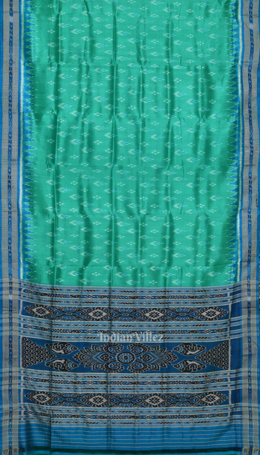 Sea Green Mayur Chandrika Khandua Silk Saree 