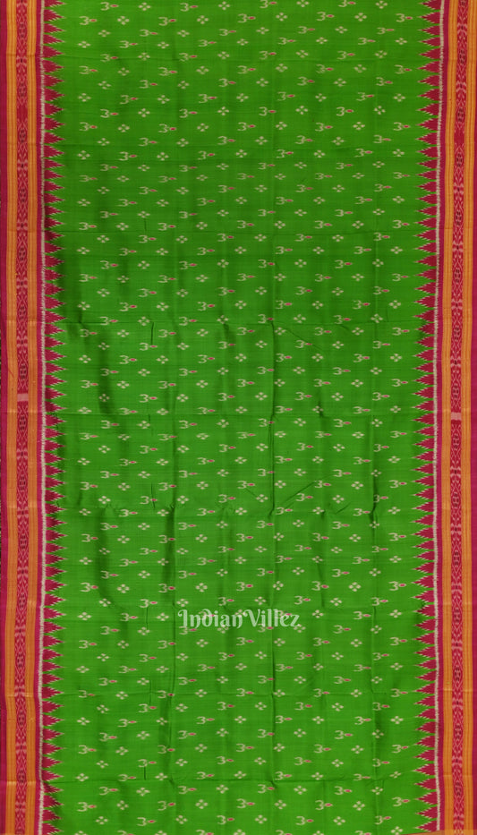 Green Pink Mayur Chandrika Khandua Silk Saree