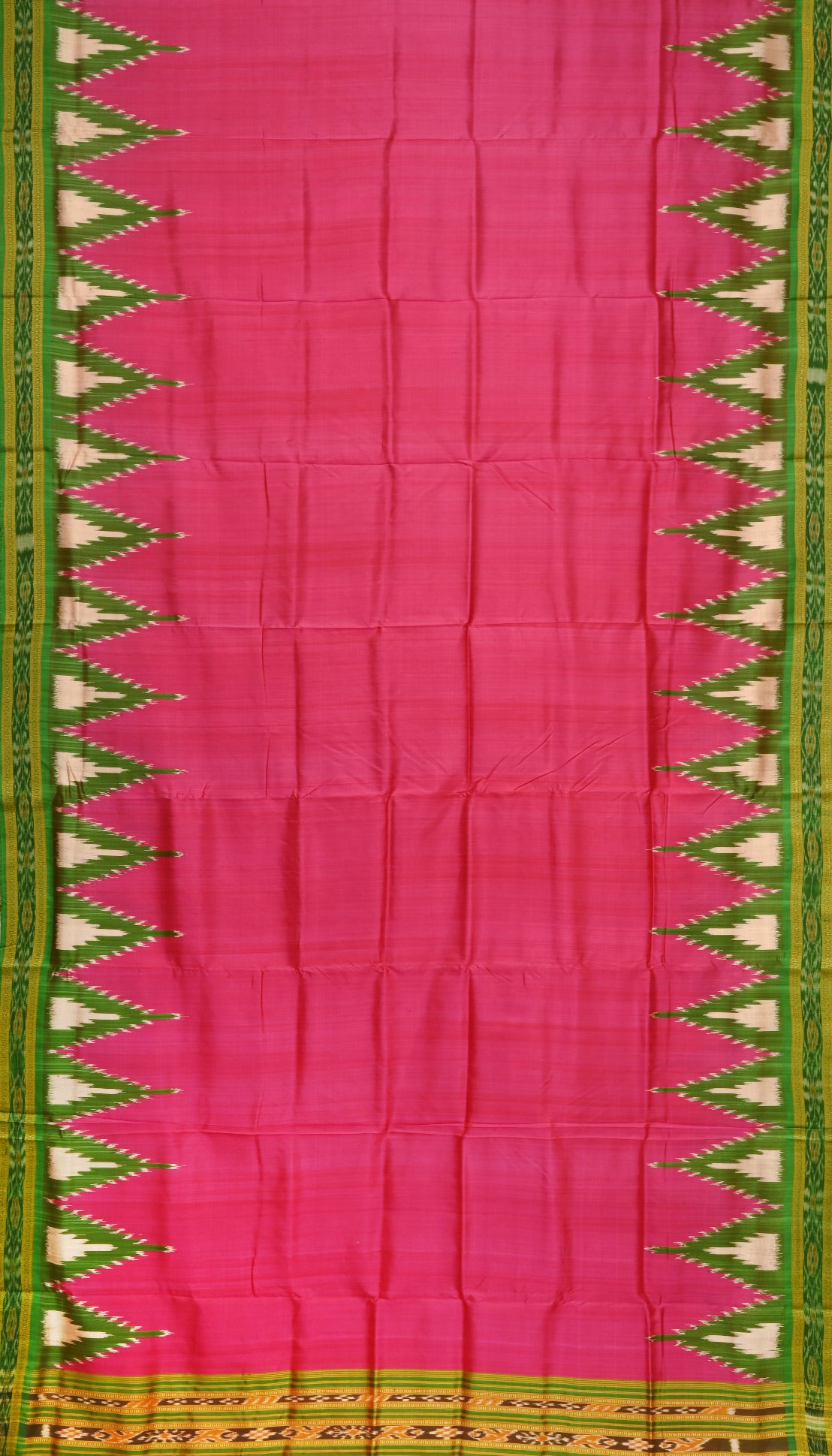 Rani Pink Phoda Kumbha Design Odisha Ikat Khandua Silk Saree