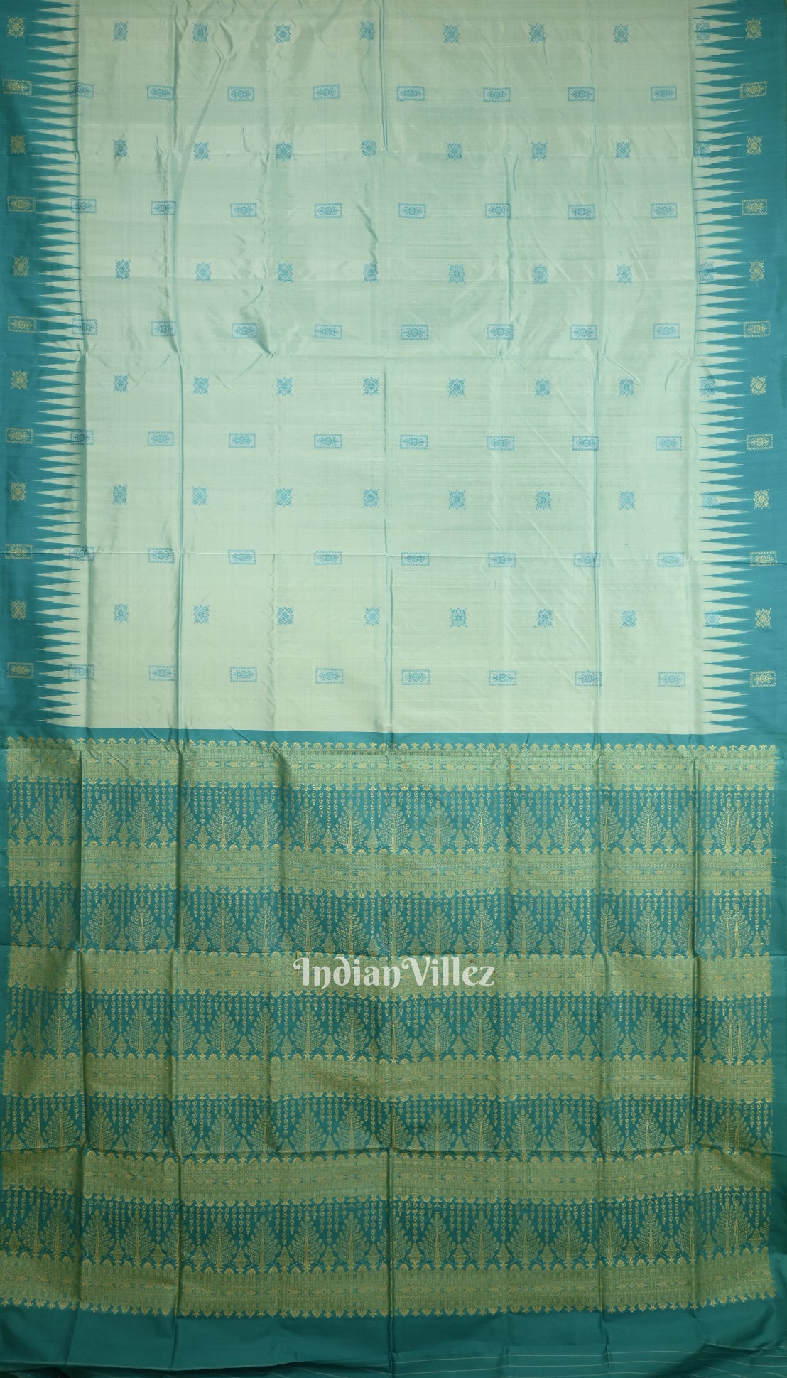 Surf Green Odisha Ikat Sambalpuri Silk Saree