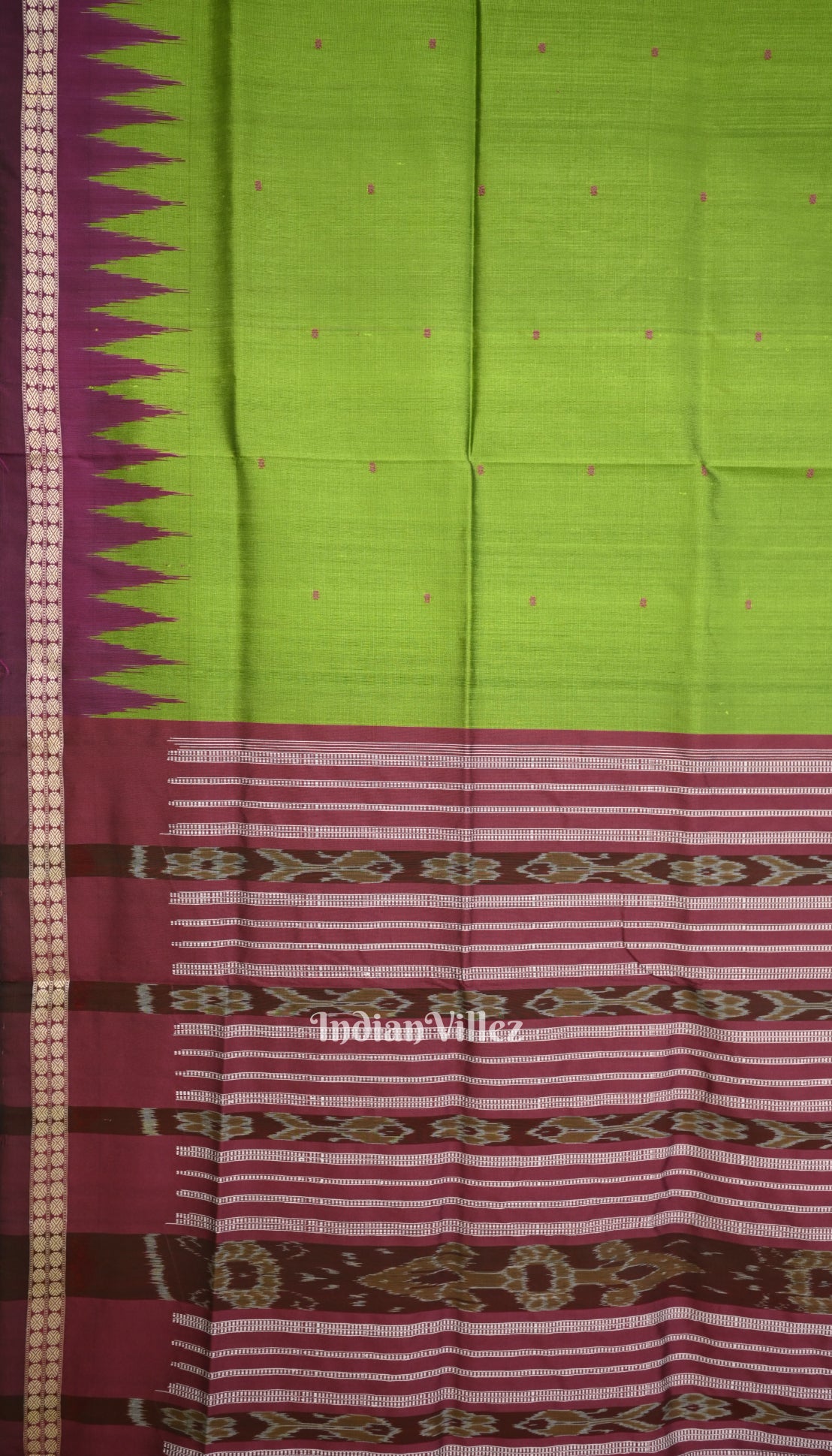 Deep Green Odisha Ikat Bomkai Silk Saree