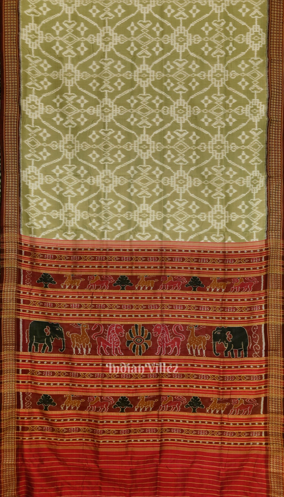 Pestel Paul Odisha Ikat Khandua Silk Saree