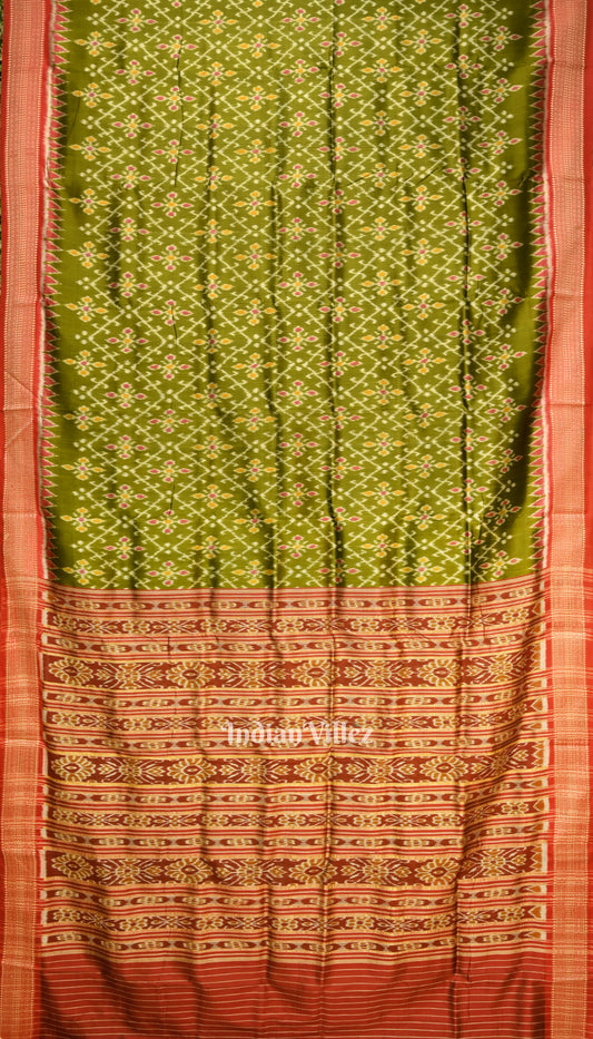 Maroon Phoda Kumbha Odisha Ikat Khandua Silk Saree