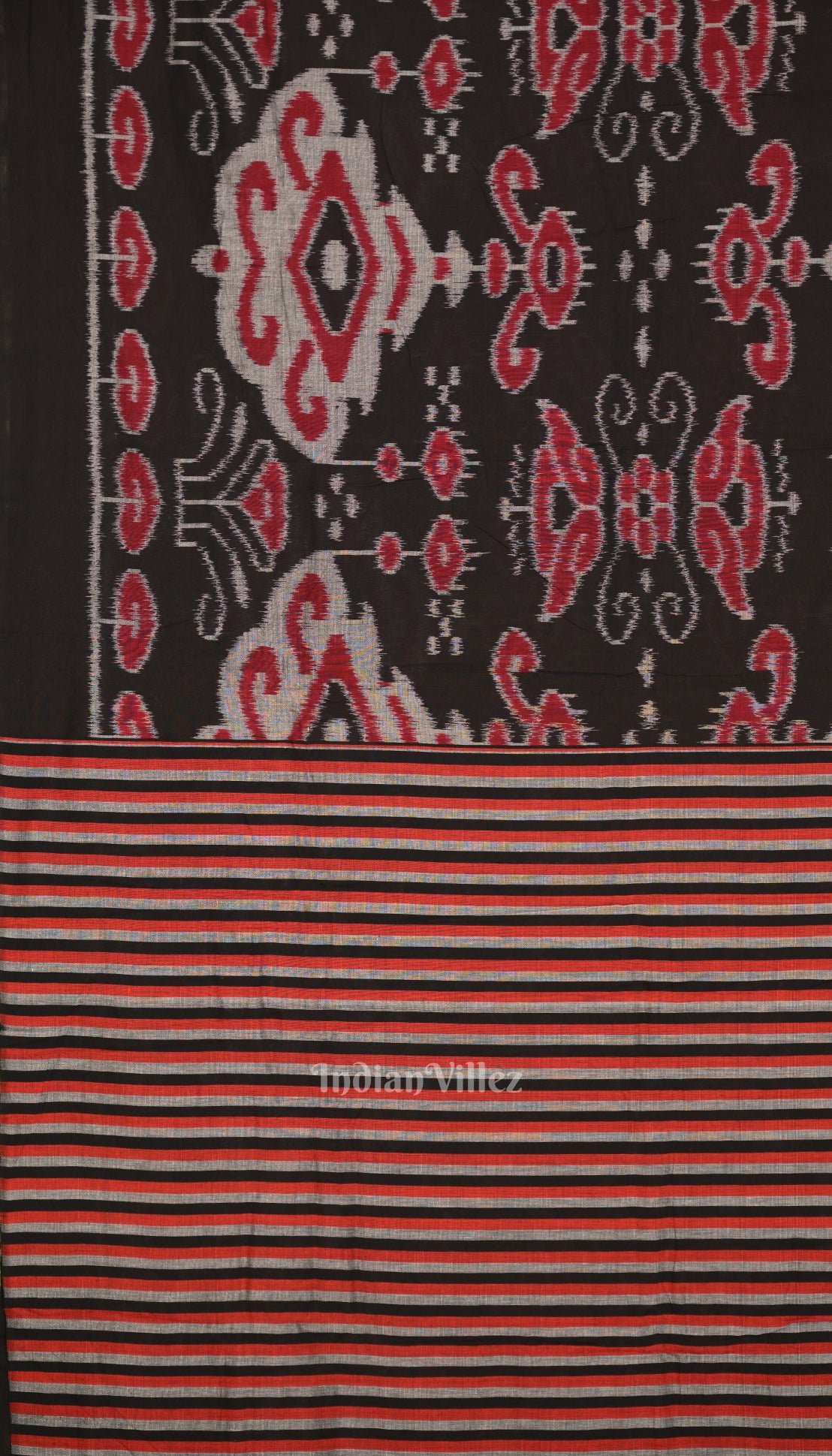 Black With Multicolour Theme Odisha Ikat Sambalpuri Pure Cotton Saree