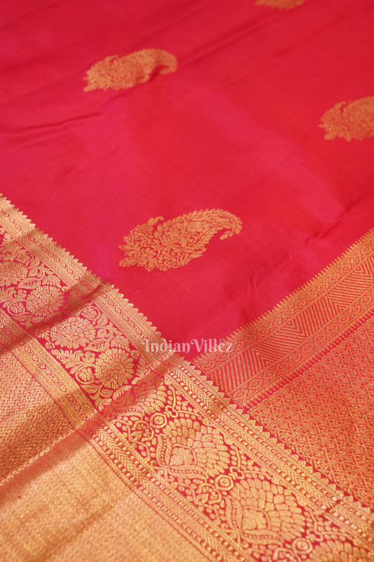 Rani Color Pure Kanjivaram Silk Saree