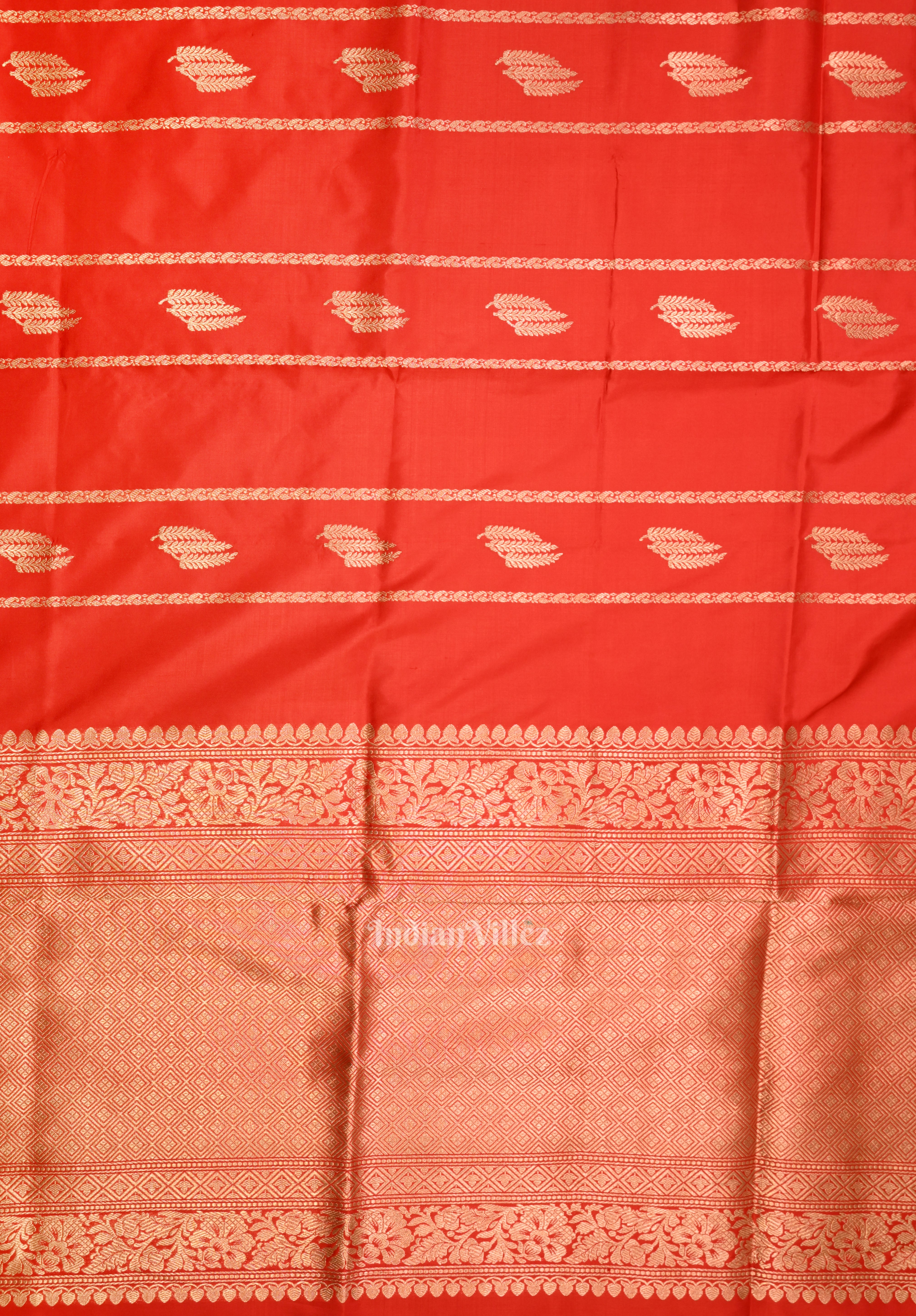 Red Banarasi Pure Katan Silk Saree