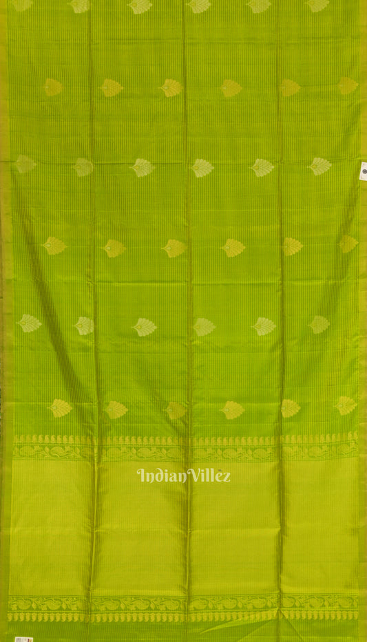 Parrot Green Pure Kanjivaram Soft Silk Saree