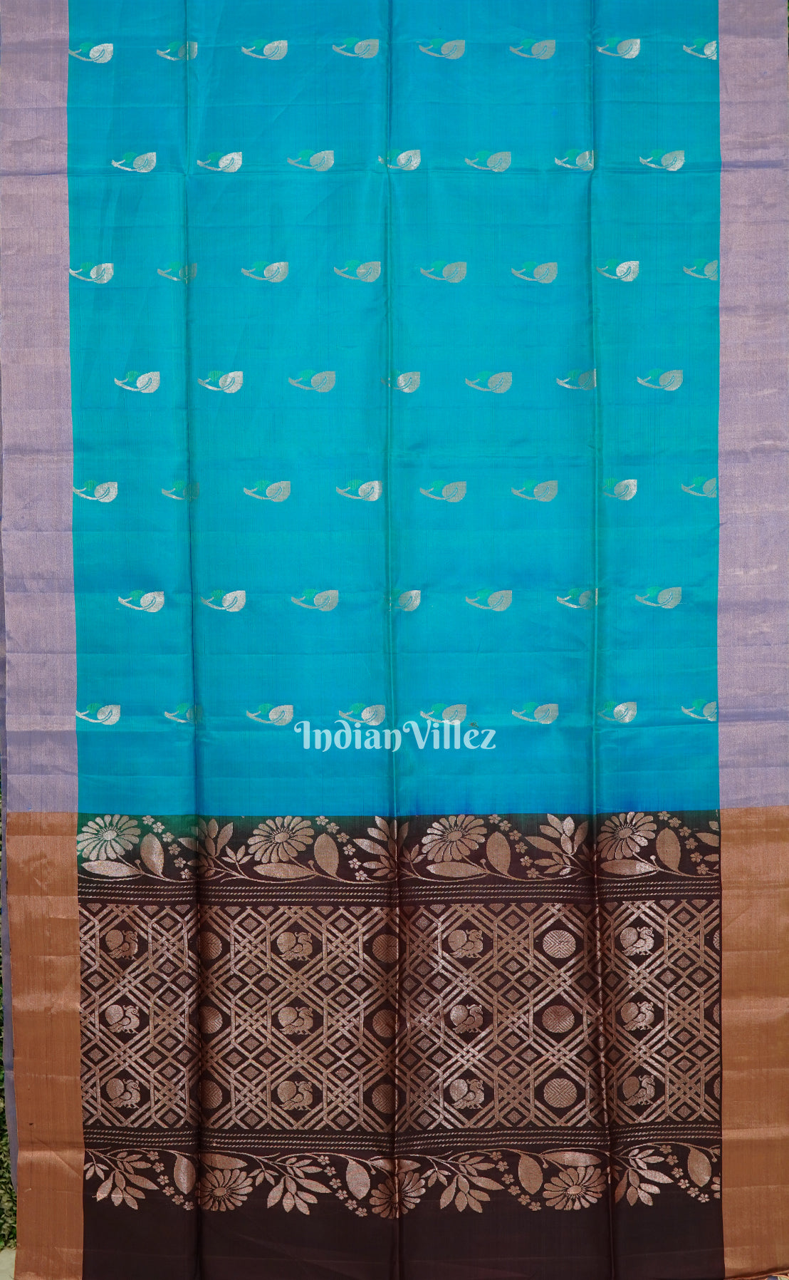 Sky Coffe Handwoven South Soft Silk Saree