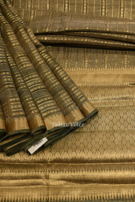 Green Golden Border Zari Woven Banarasi Tissue Silk Saree