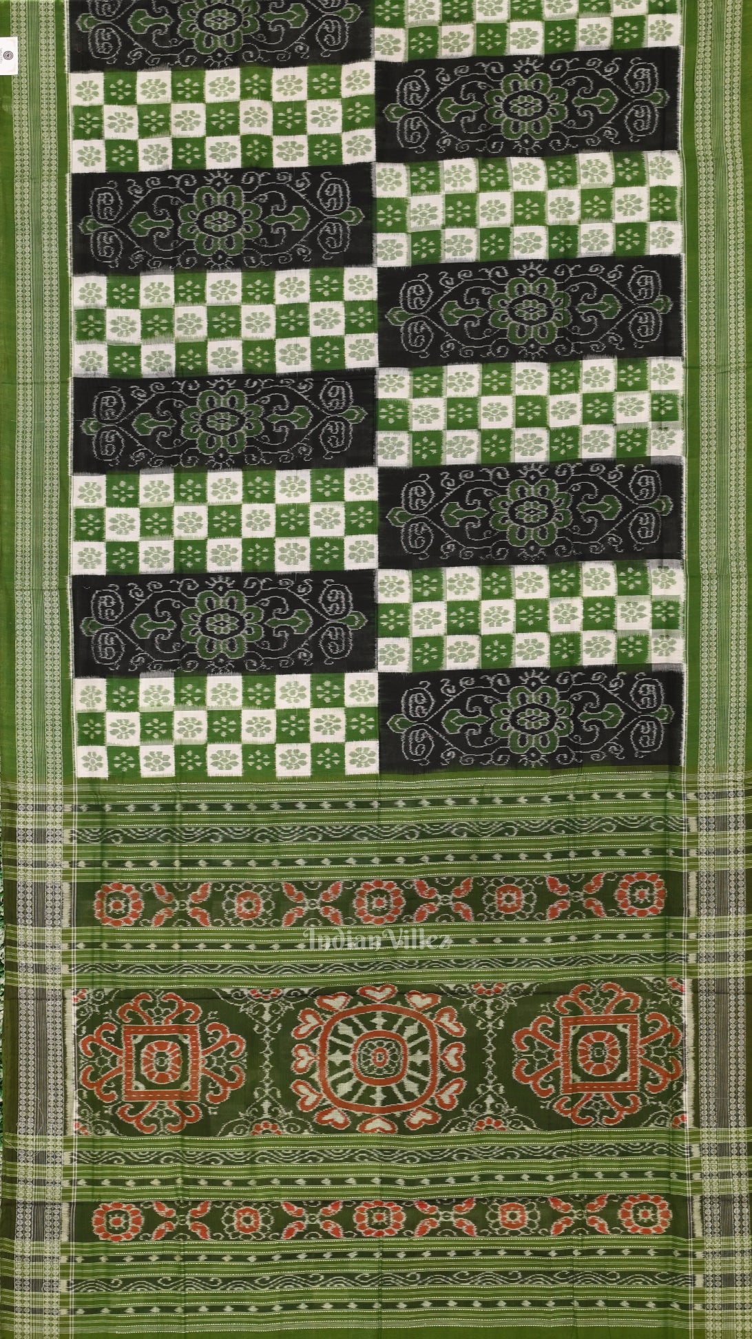 Green Odisha Sambalpuri Pure Cotton Saree 