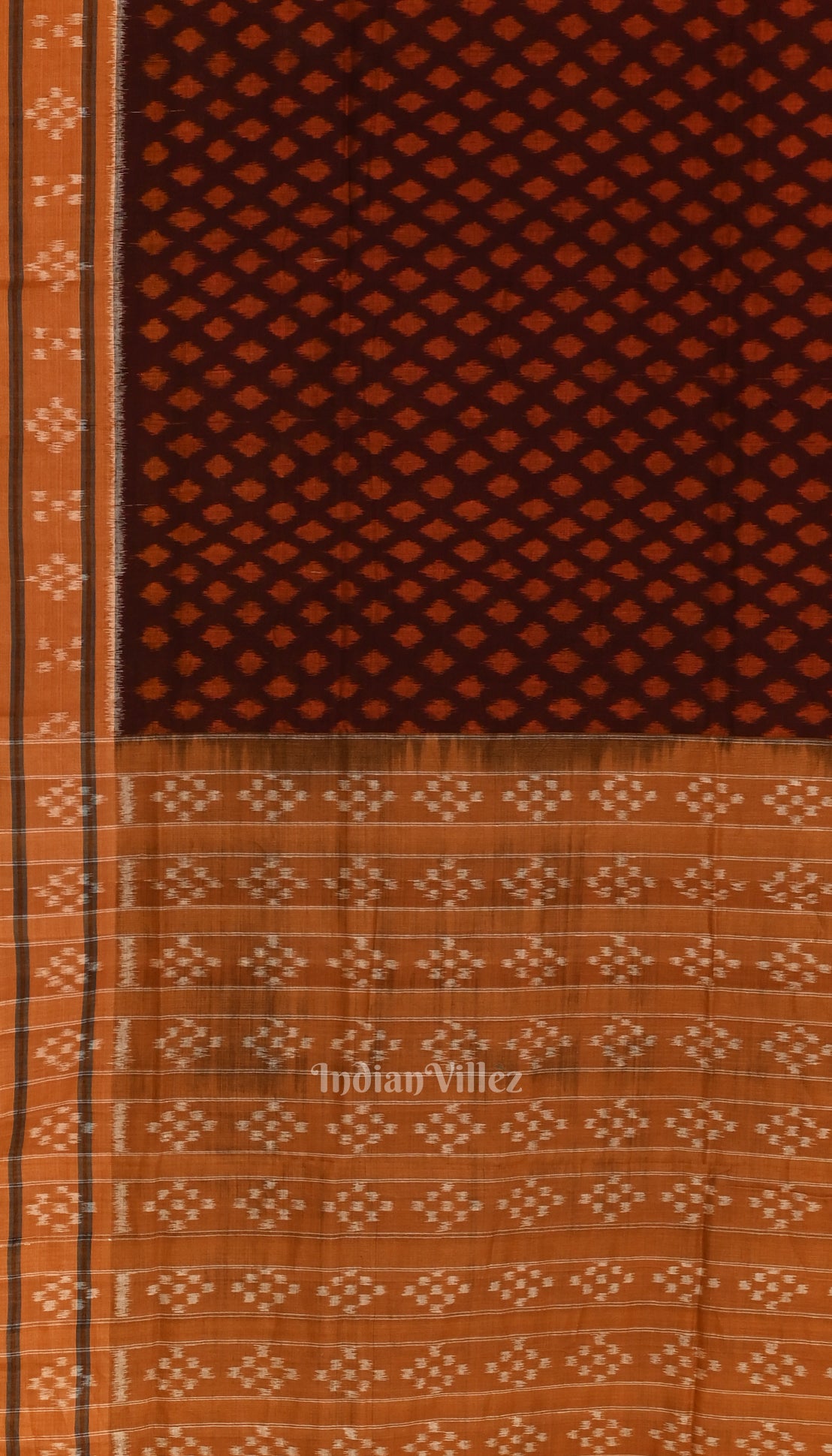 Coffee with Brown Odisha Sambalpuri Pure Cotton Saree