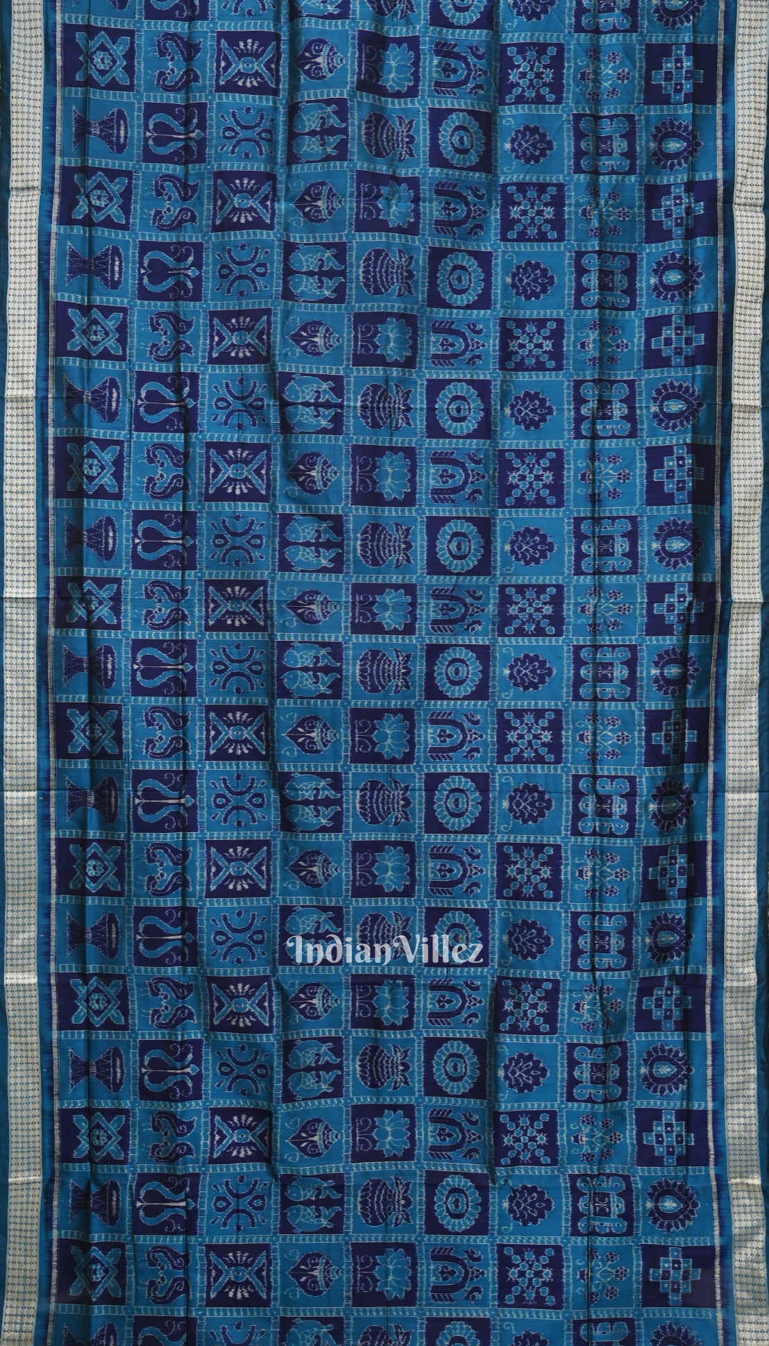 Blue Odisha Ikat Sambalpuri Silk Saree