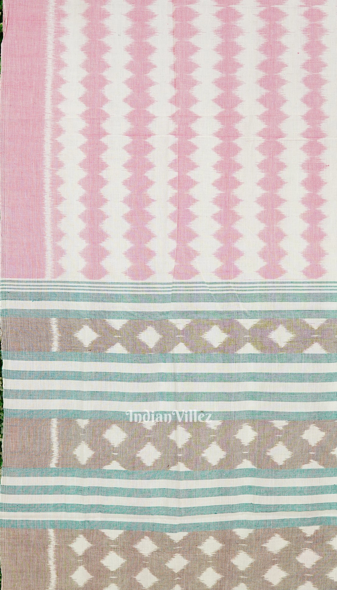 Light Pink Pure Sambalpuri Ikat Cotton Saree