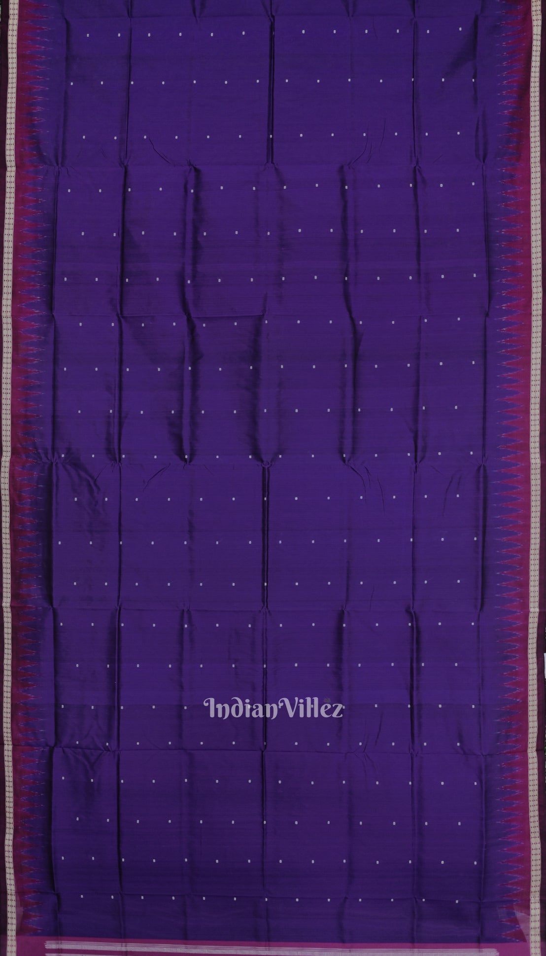 Purple Maroon Single Butta Design Odisha Ikat Bomkai Silk Saree