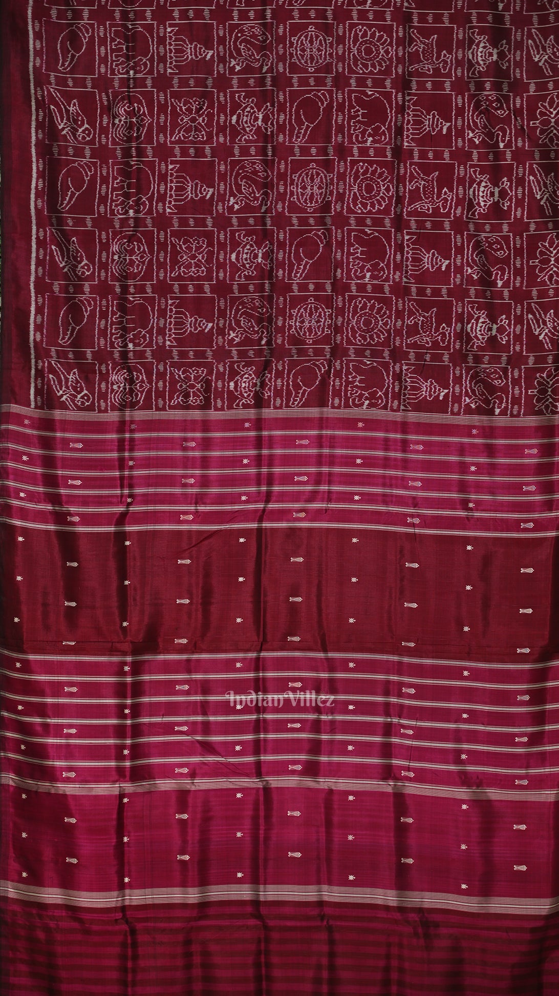 Wine Nabakothi Contemporary Designer Silk Saree