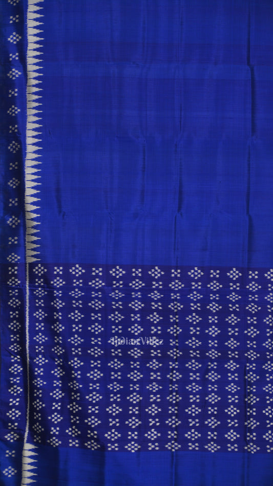 Indigo Blue Pasapali Border Odisha Ikat Contemporary Silk Saree 