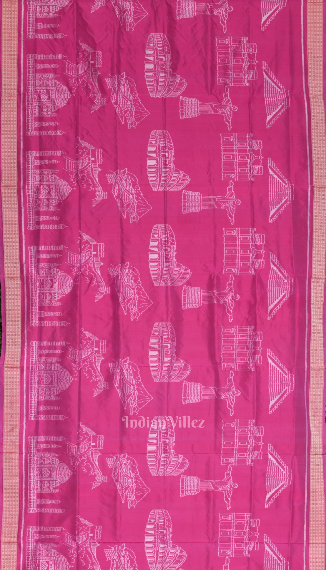 Rani Pink Natural Dyed Sambalpuri Silk Saree 