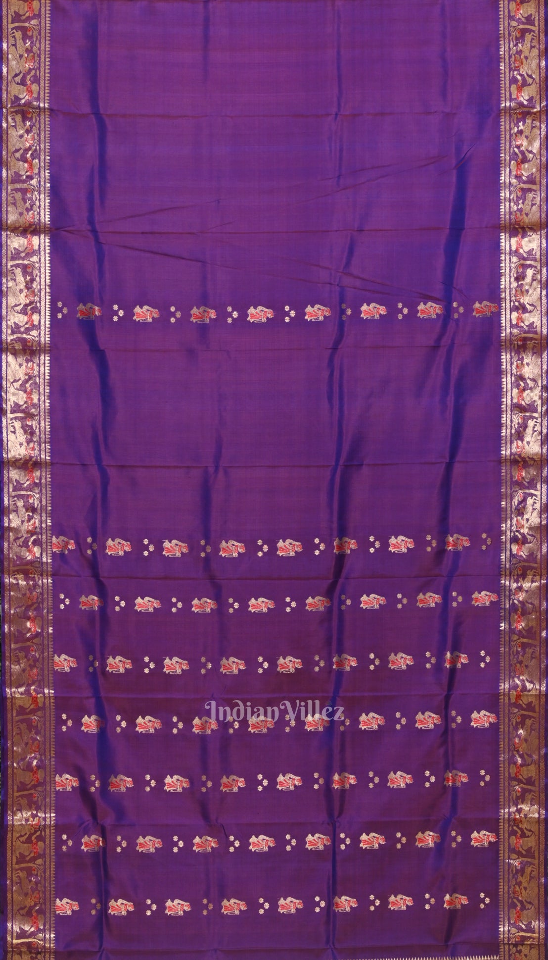 Purple Dual tone Handwoven Baluchari Silk Saree