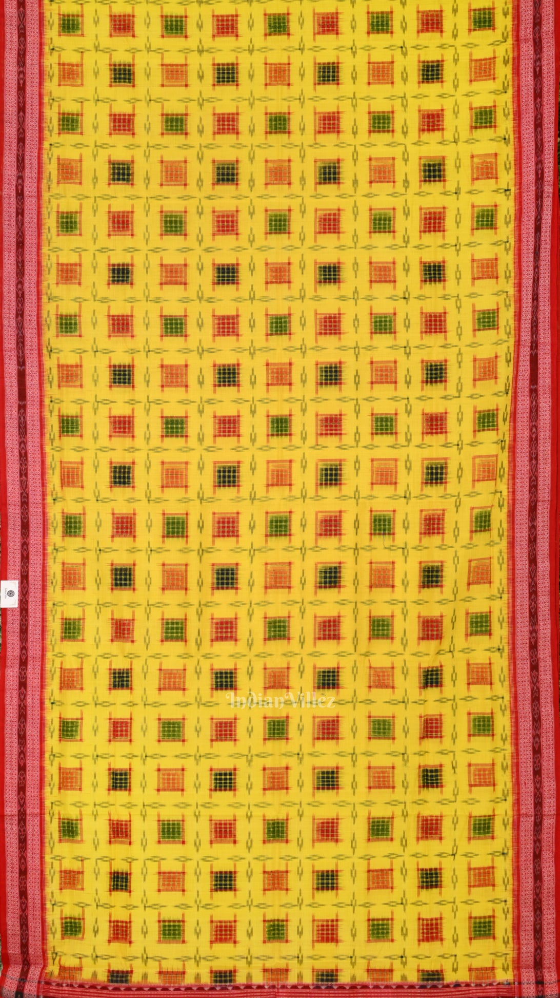 Yellow Ashwini Theme Sambalpuri Cotton Saree 