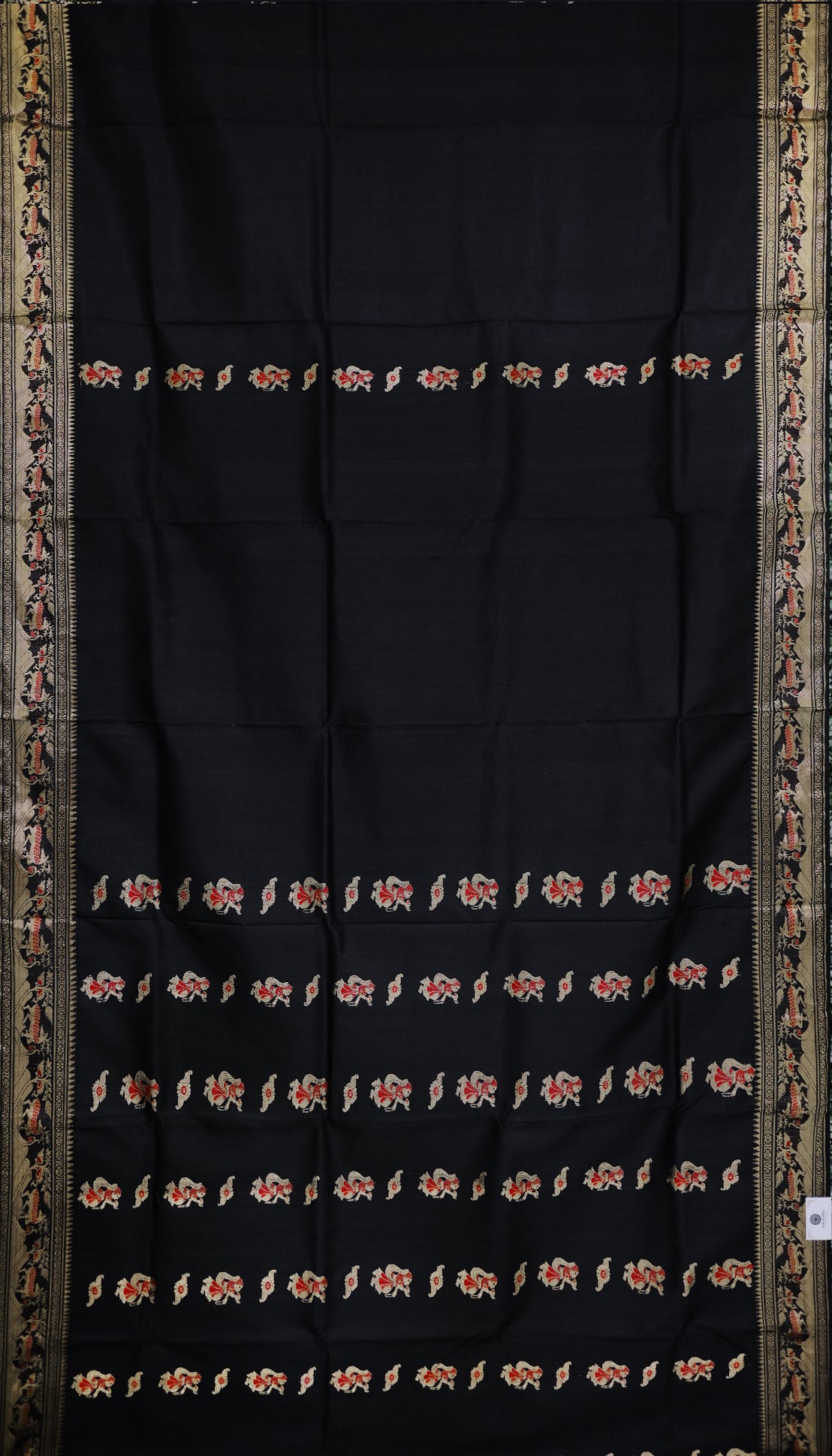 Black Handwoven Baluchari Silk Saree