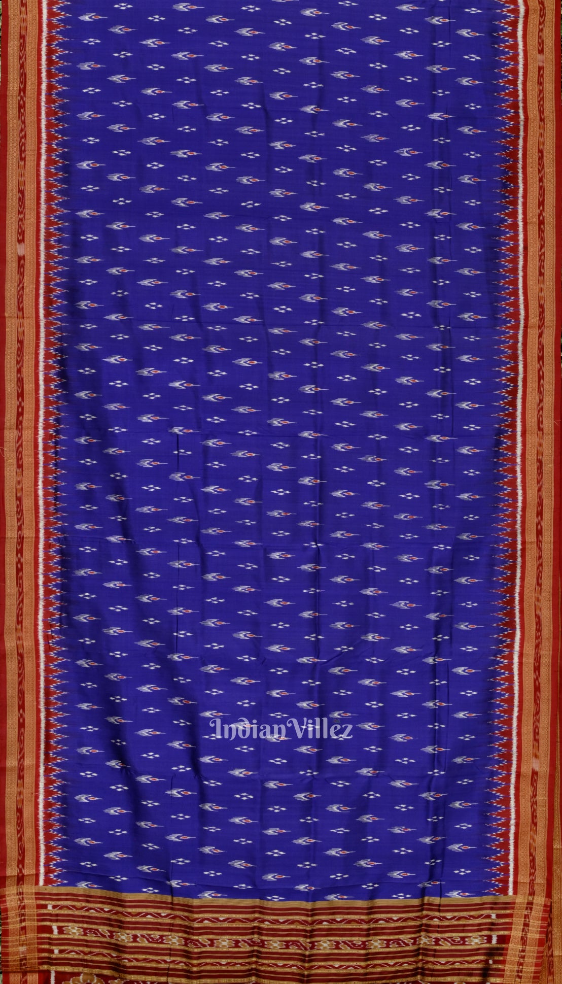 Blue Mayur Chandrika Odisha Ikat Khandua Silk Saree