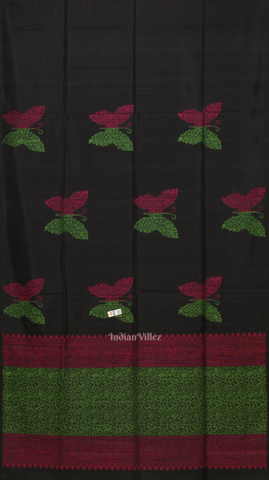 Black Pure Kanjivaram Soft Silk Saree