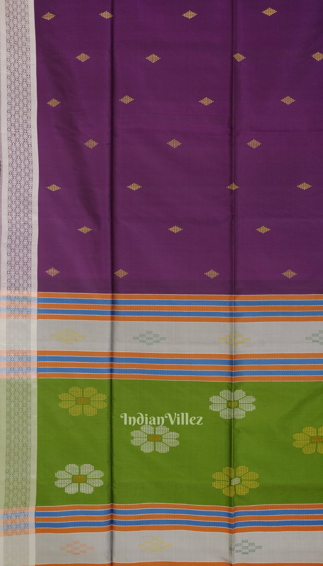 Multi Color With Golden Yellow Pure South Soft Silk Saree