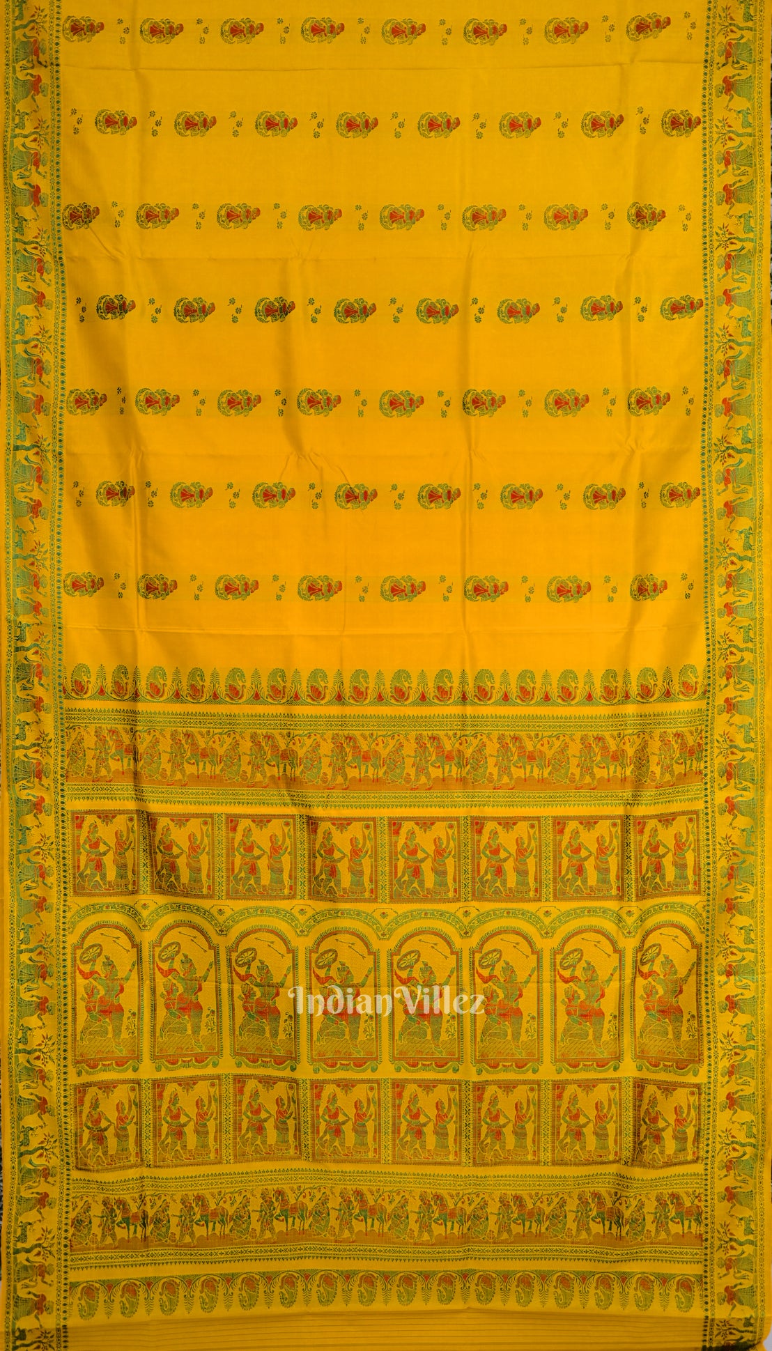 Yellow Handwoven Baluchari Silk Saree