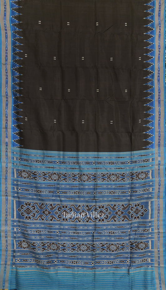 Black Cupper Sulphate Butta Odisha Ikat Khandua Silk Saree