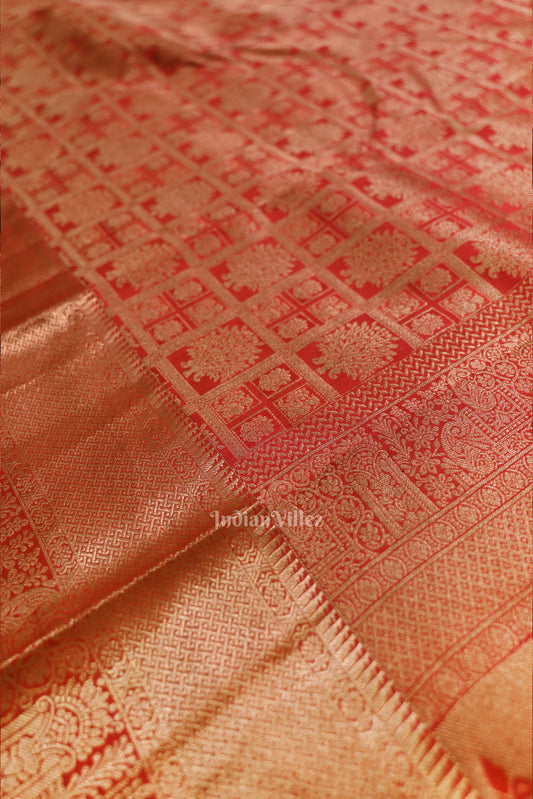  Red Pure auntheticate Kanjivaram Silk Saree 