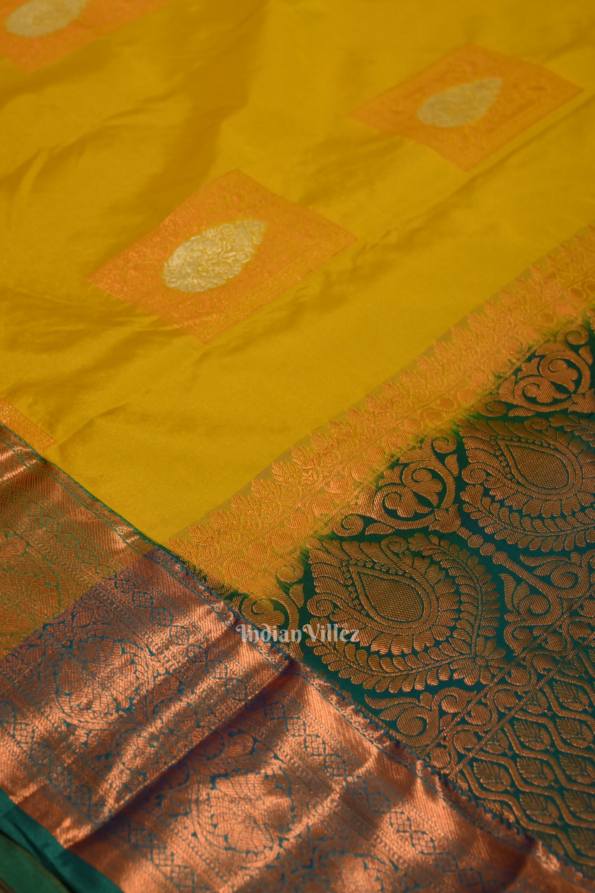 Yellow Pure Kanjivaram Silk Saree