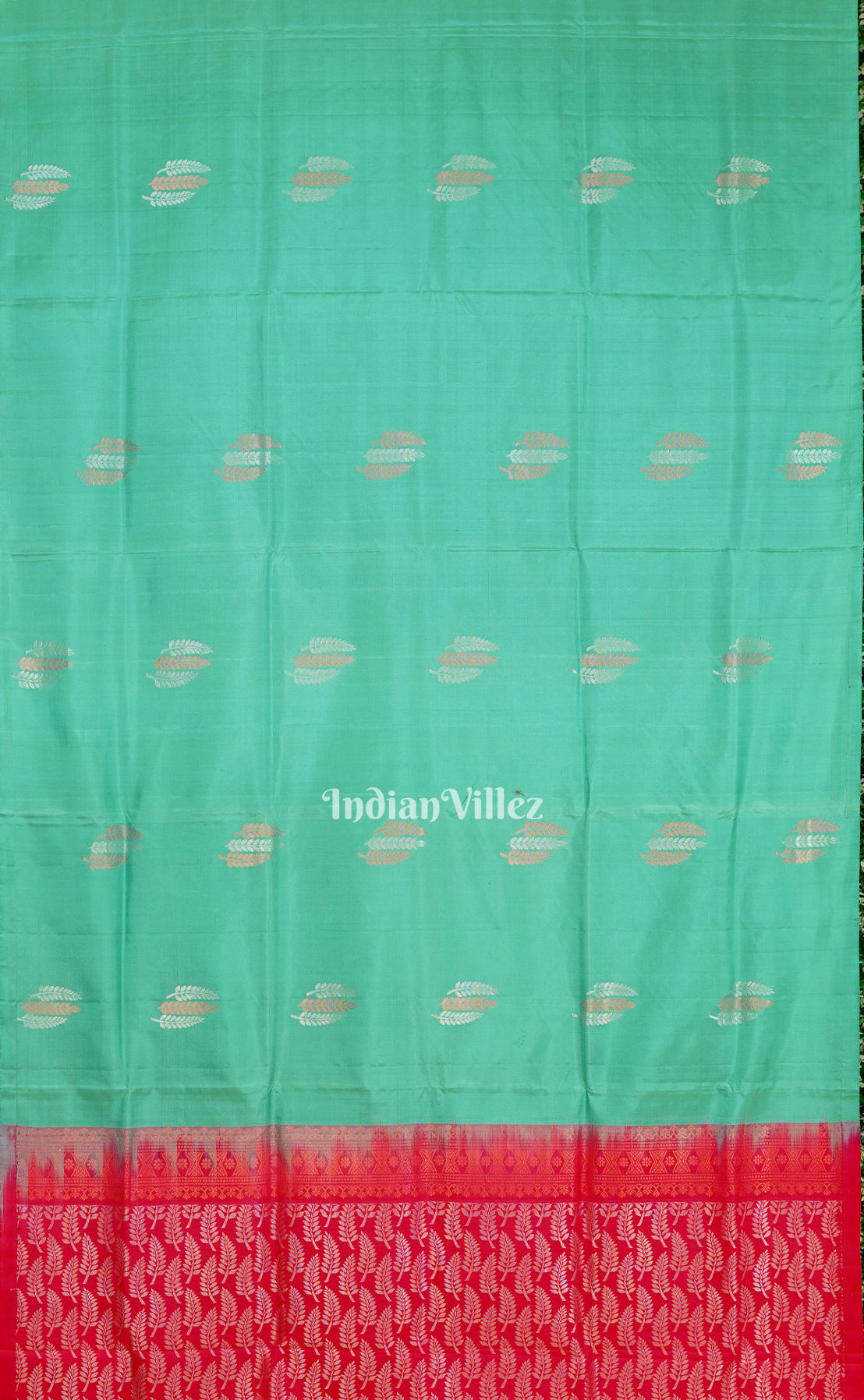 Sea Green With Pink Pure Kanjivaram Soft Silk Saree