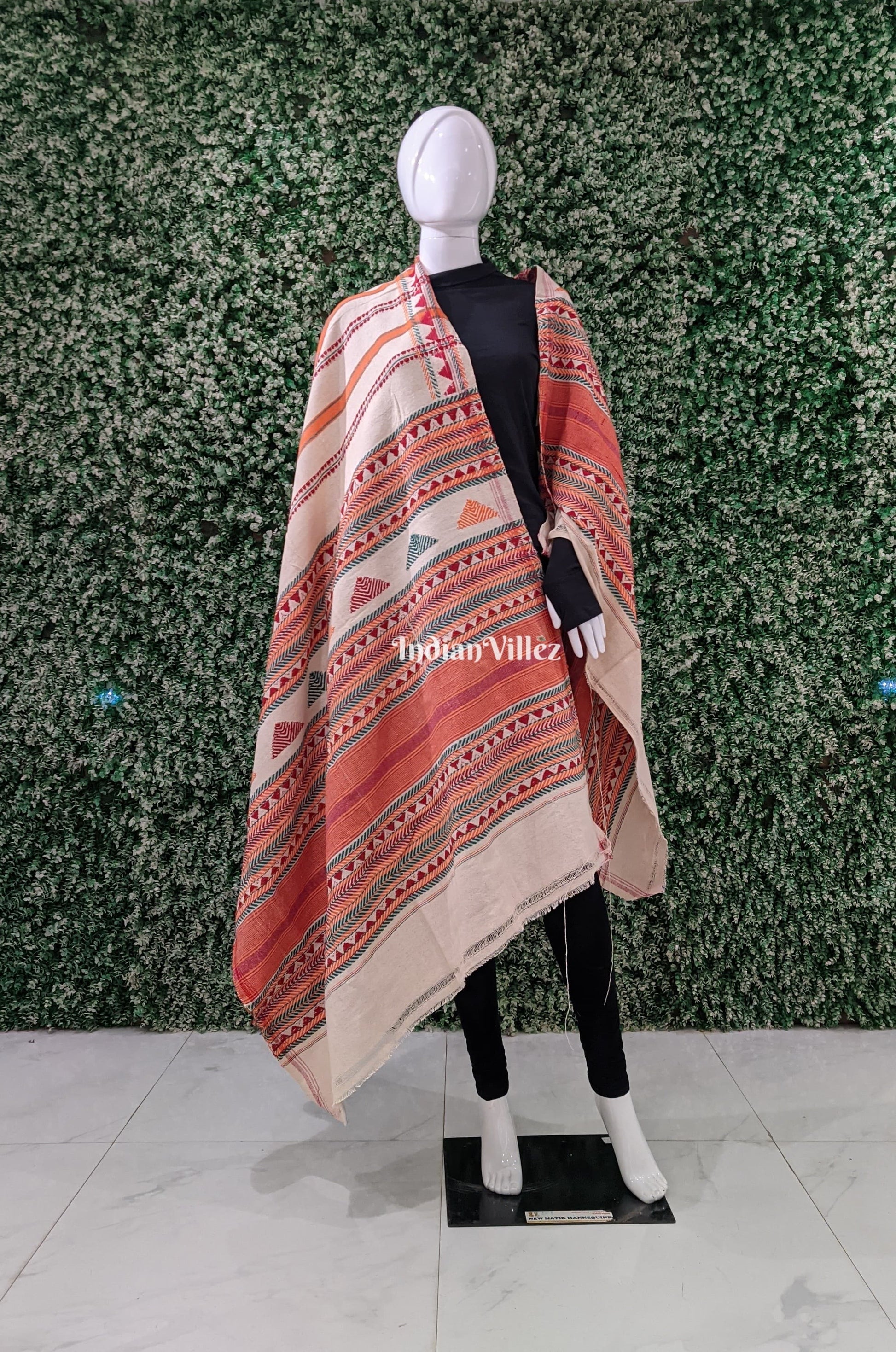 White Dongaria Handloom Shawl