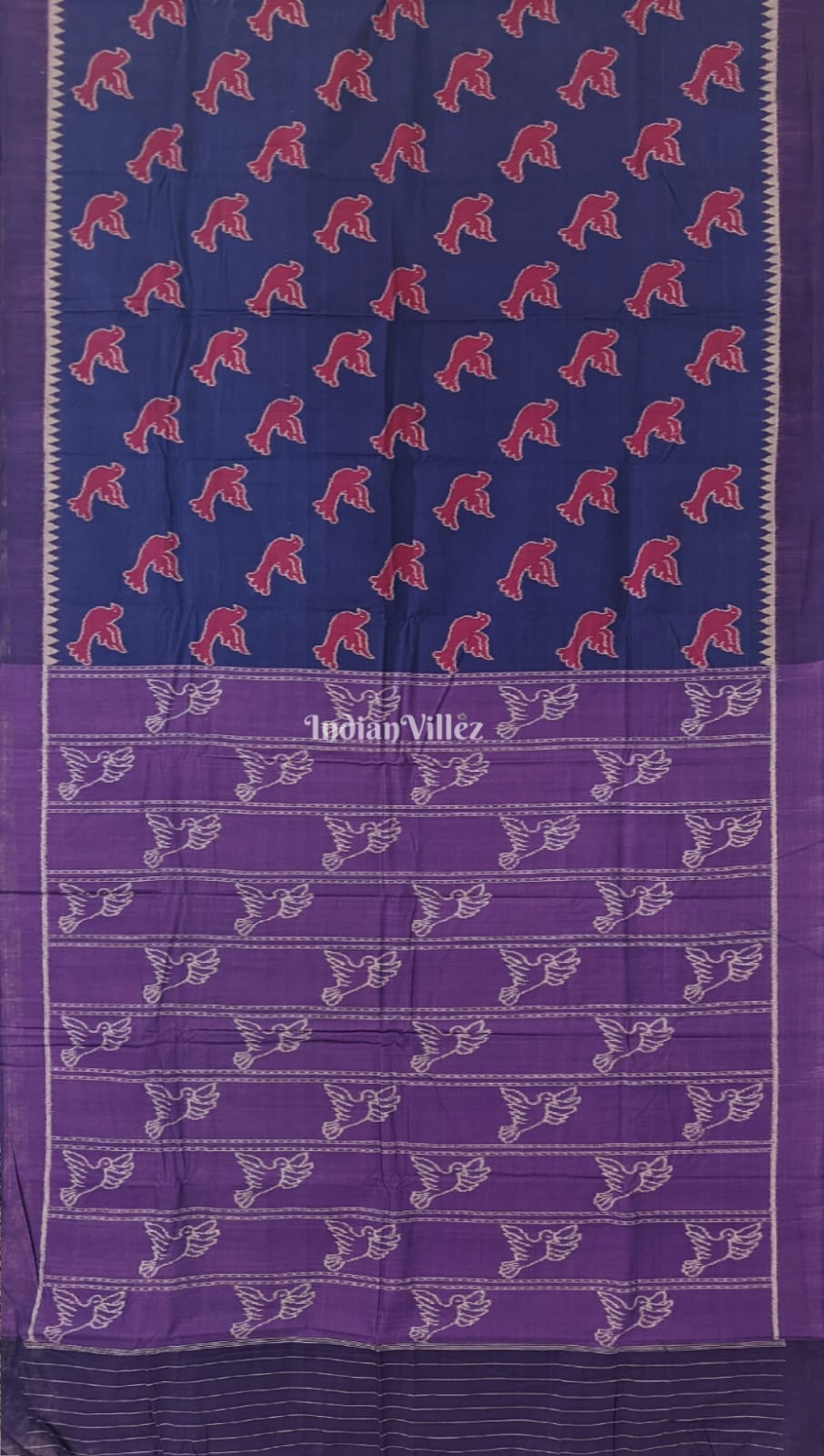 Blue Odisha Ikat Sambalpuri Pure Cotton Saree