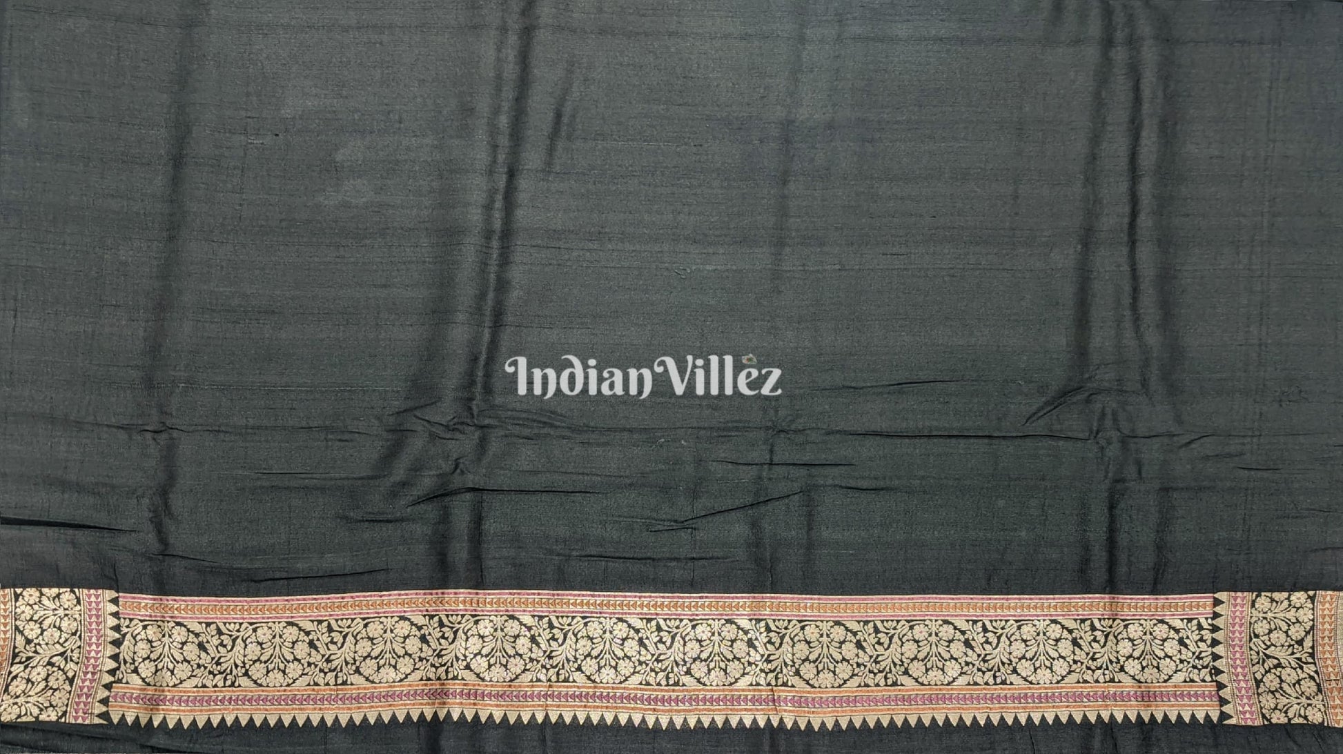 Black Designer Banarasi Katan Tissue Saree