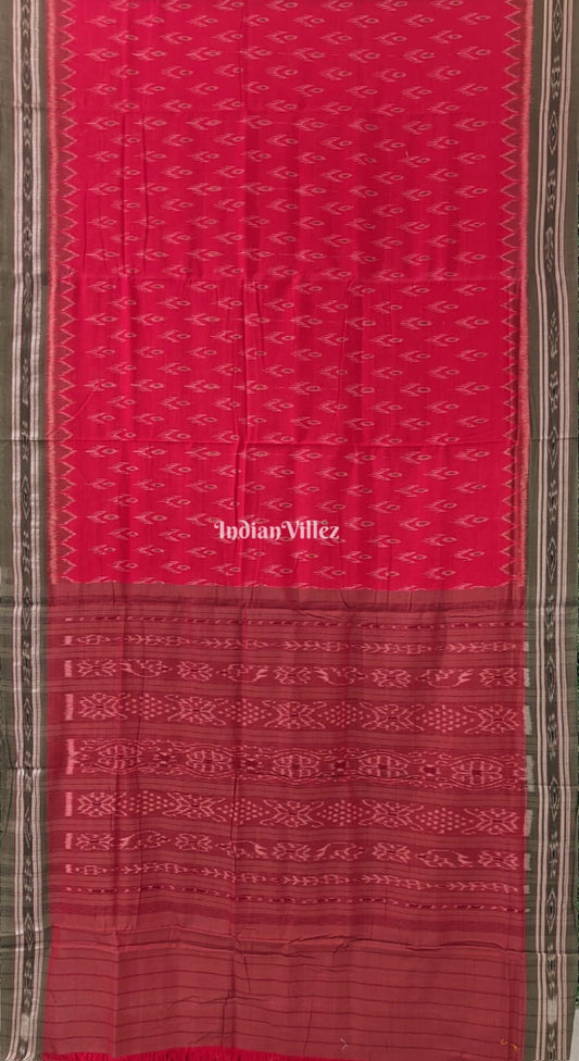 Red Mayur Chandrika Maniabandha Cotton Saree