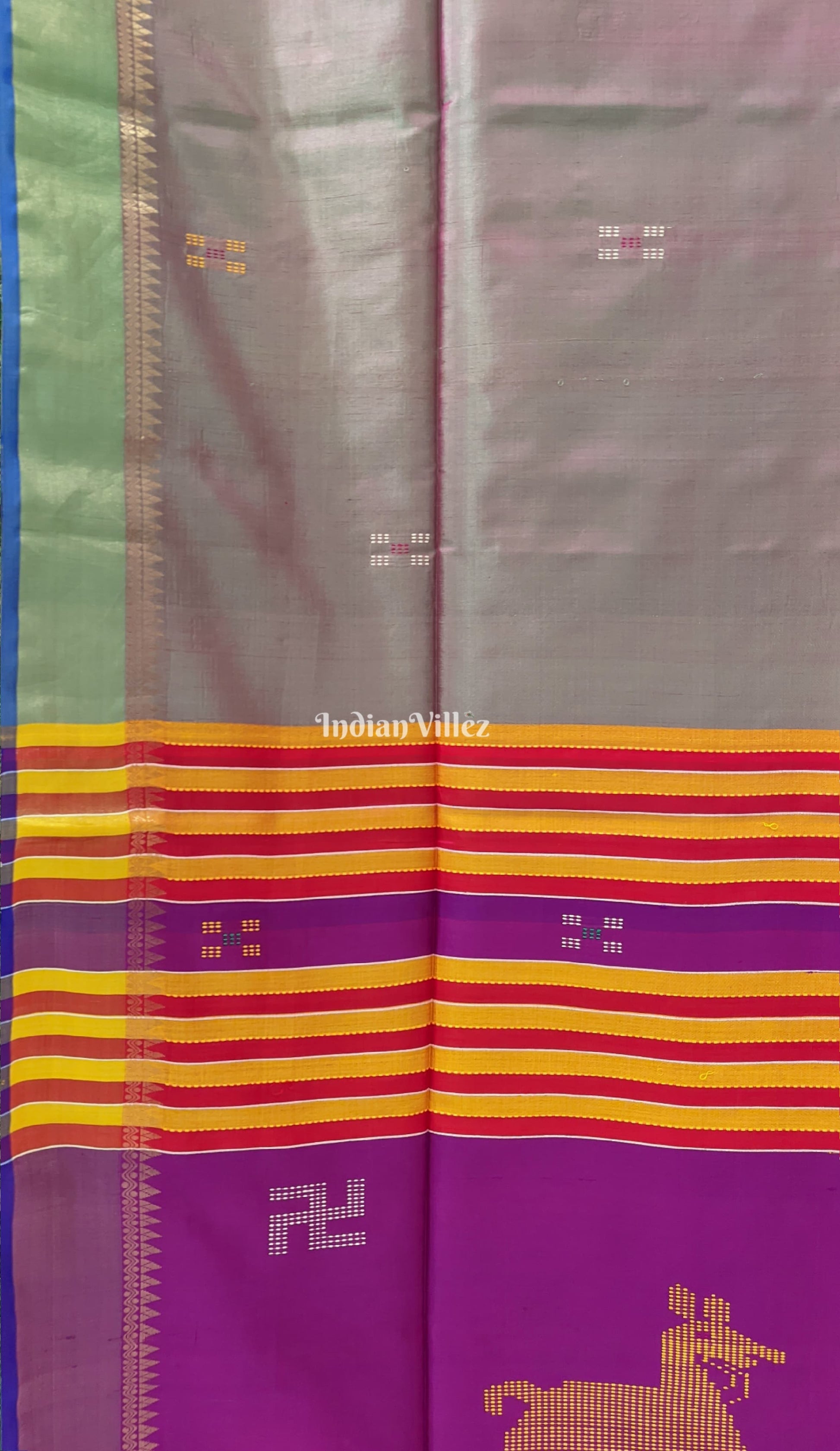 Mauve Dual Tone with Purple Handwoven Soft Silk Saree