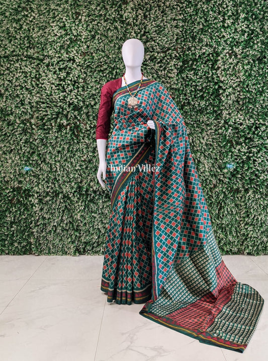 Dynasty Green Dongria Border Designer Contemporary Silk Saree