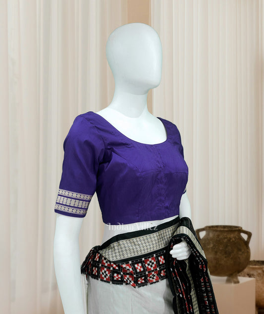 Violet Pure Odisha Ikat Sambalpuri Cotton  Blouse