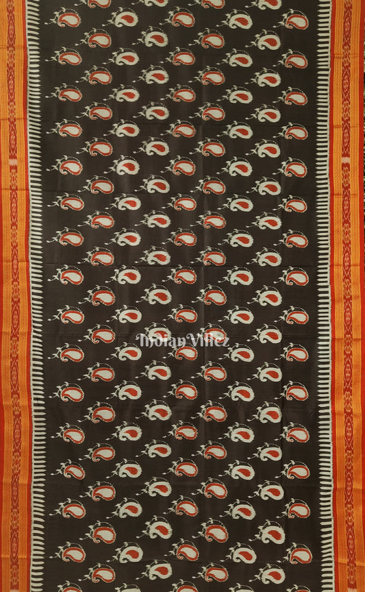 Black Odisha Handloom Khandua Silk Saree 