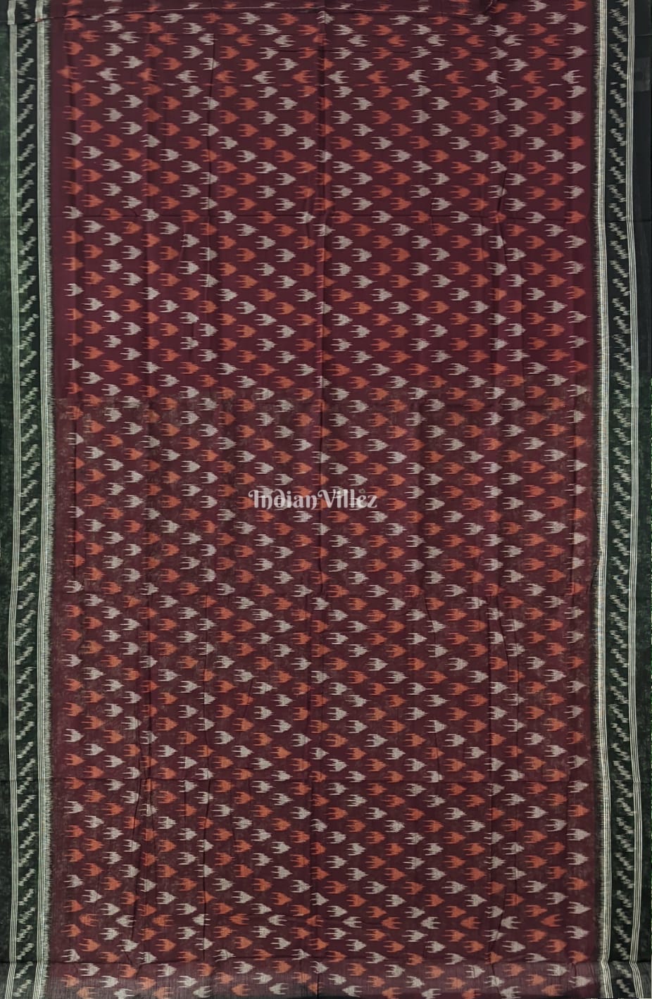 Maroon Maniabandha Odisha Ikat Cotton Saree